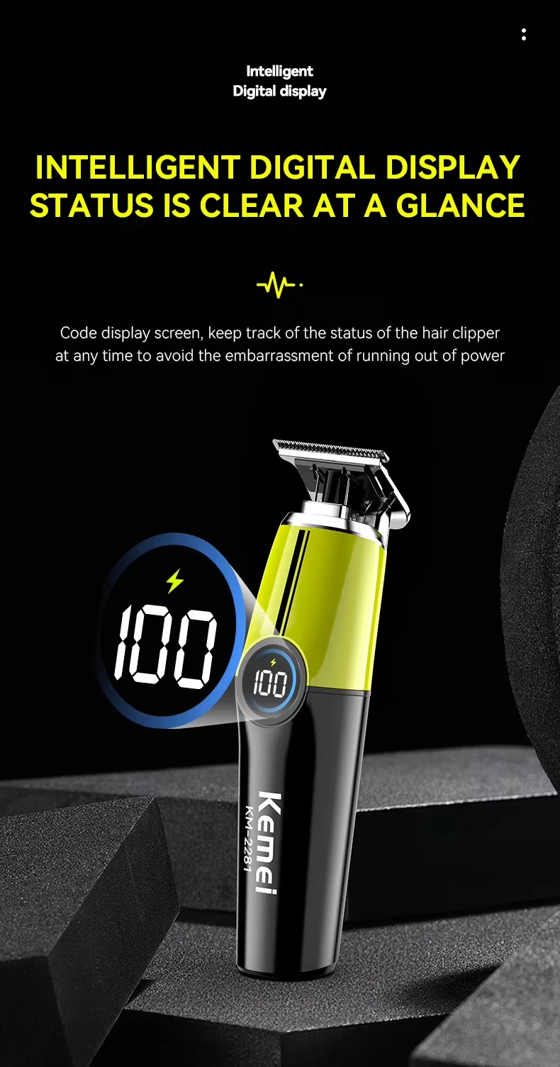 Kemei KM-2035 10W Big Power Electric Hair Clippers KM-2281 Rechargeable Trimmer KM-TX7 Dry And Wet Shaver For Men Cordless Kit