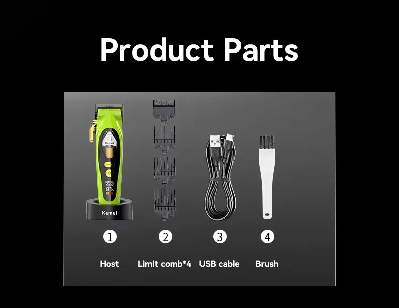 Kemei KM-2035 10W Big Power Electric Hair Clippers KM-2281 Rechargeable Trimmer KM-TX7 Dry And Wet Shaver For Men Cordless Kit
