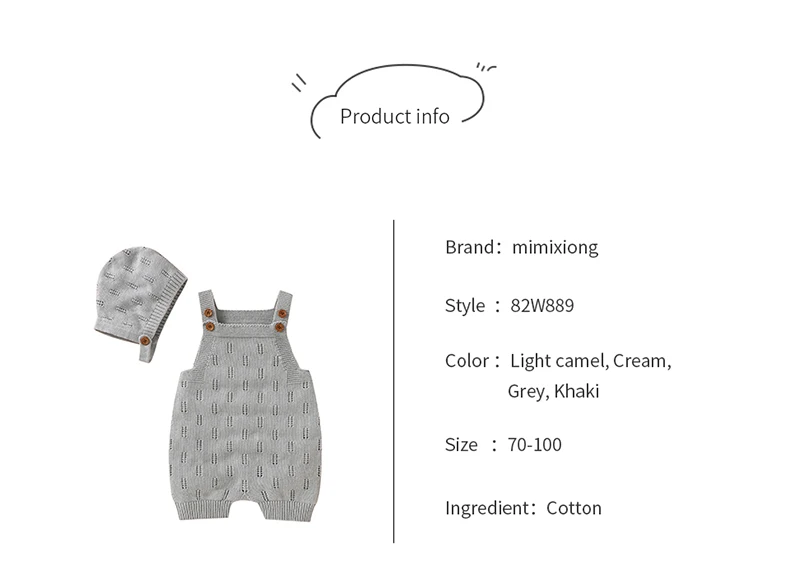 Cotton Baby Rompers Knit Infant Newborn Boys Jumpsuit Sleeveless Summer Toddler Girl Kid Clothing Hat Fashion Solid 2pcs Outfits
