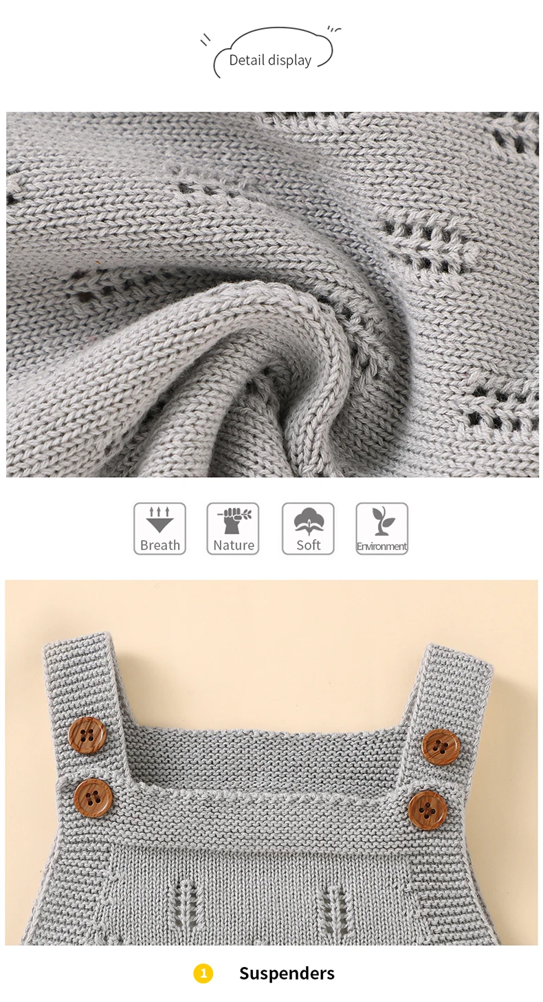 Cotton Baby Rompers Knit Infant Newborn Boys Jumpsuit Sleeveless Summer Toddler Girl Kid Clothing Hat Fashion Solid 2pcs Outfits