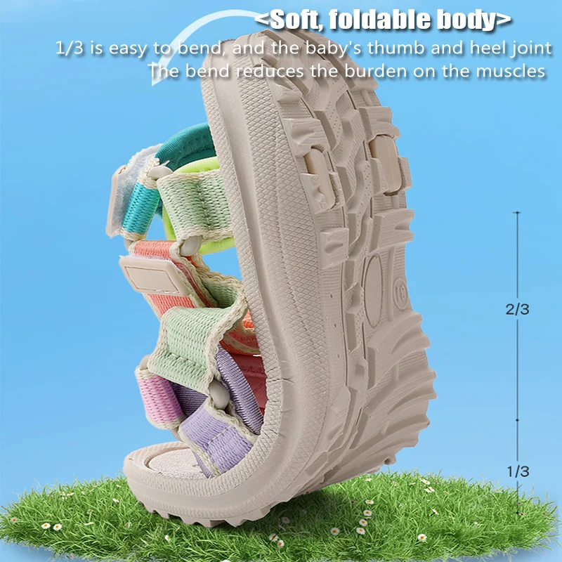 Summer Children Girls' Breathable Sport Sandals Non-Slip Soft Sole Outdoor Beach Shoes Kids Casual Waking Sandals Size 30-38