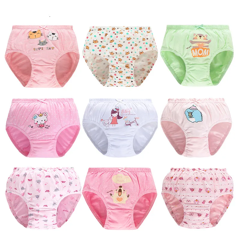 5/10 Pieces Comfy Children's Girls Panties Cotton Soft Pretty Cartoon Rainbow Child Underwear for Girls Kids Briefs Breathable