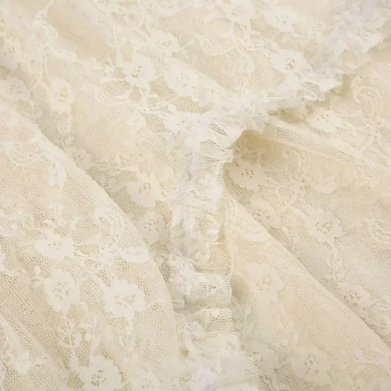 Fairycore Lace Asymmetrical Skirt Women 2026 High Waist Vintage Y2K Boho Aesthetic Midi Skirt Summer Holiday Beach Outfits