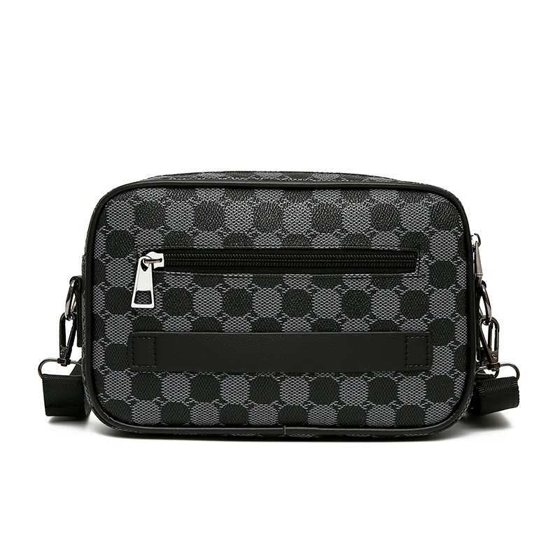 Fashion Business Shoulder Bag PU Leather Men Clutch Bag Wide Strap Crossbody Bag Designer Casual Male Messenger Pack Phone Purse