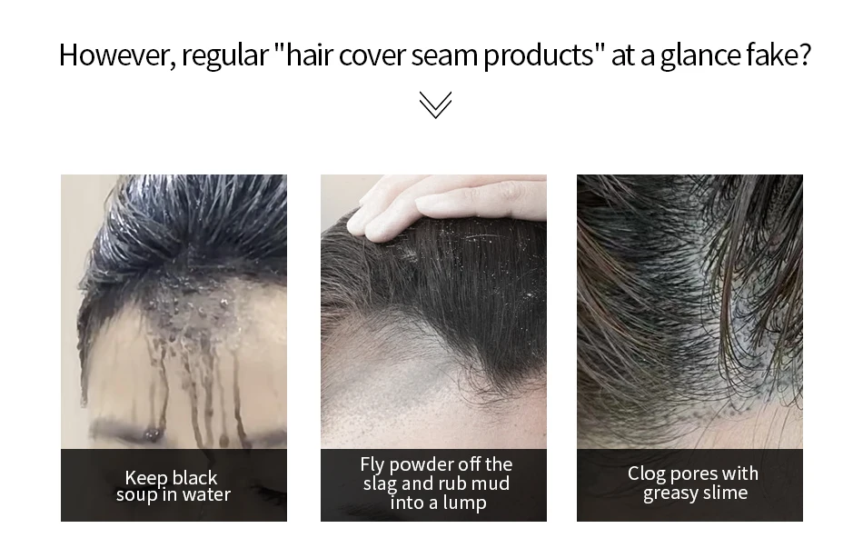 GINZO Hair Concealer for Baldness Dye Hair Corrector Cream for Man Waterproof Fill Up Black Hair Powder Upgraded Home Use 40ml