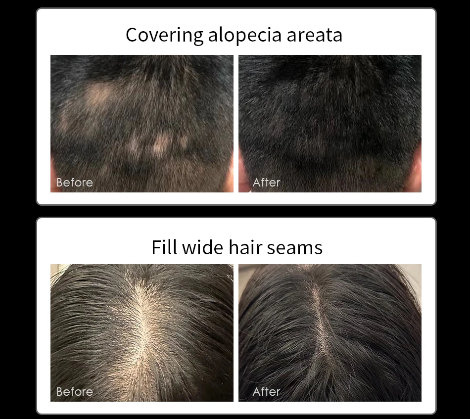 GINZO Hair Concealer for Baldness Dye Hair Corrector Cream for Man Waterproof Fill Up Black Hair Powder Upgraded Home Use 40ml