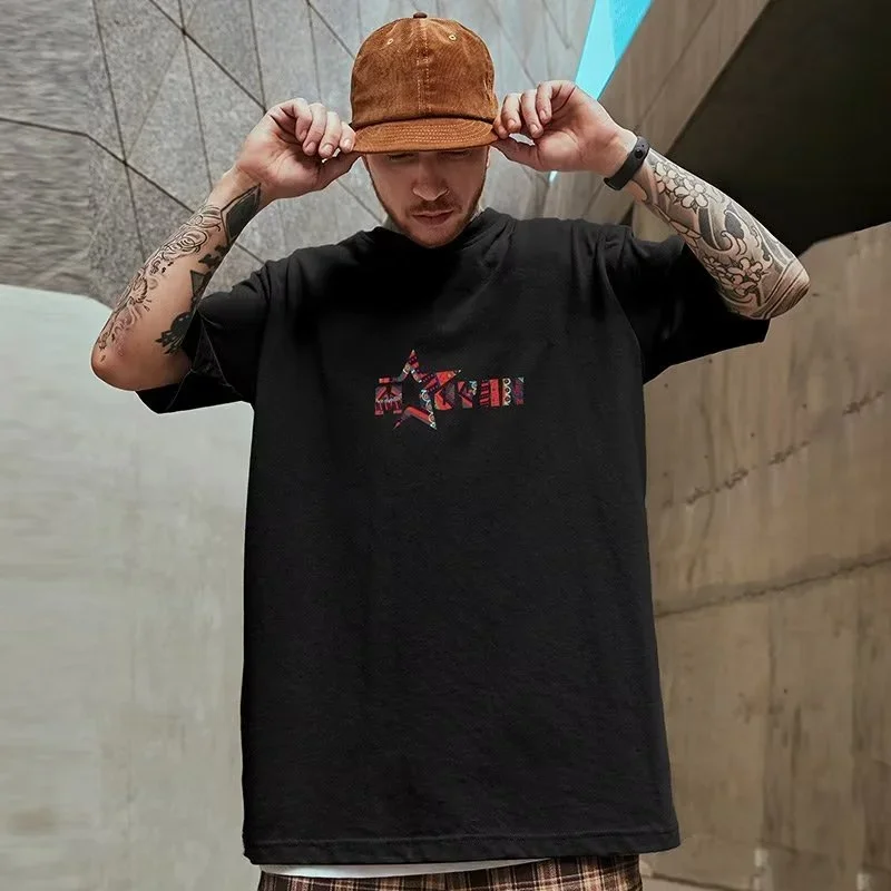 M-8XL Men T-Shirt Oversized Loose Fashion Spiral Painting Print T-Shirt Student Youth Simple Casual Tops Summer Lovers'clothes