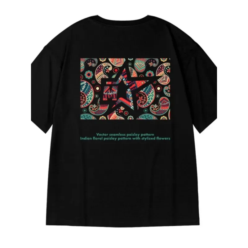 M-8XL Men T-Shirt Oversized Loose Fashion Spiral Painting Print T-Shirt Student Youth Simple Casual Tops Summer Lovers'clothes