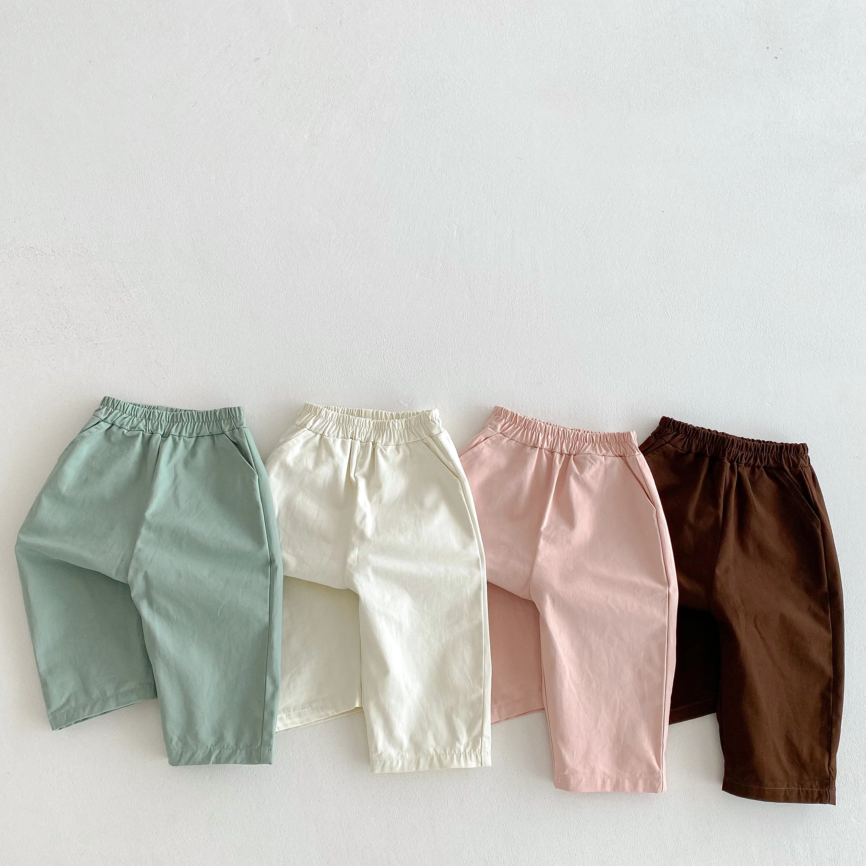 Children's Pants Baby Boys Pants Spring Summer Toddler Girls Legging Pocket Boy's Trousers Elastic Waist Casual Pants 0-6 Yrs