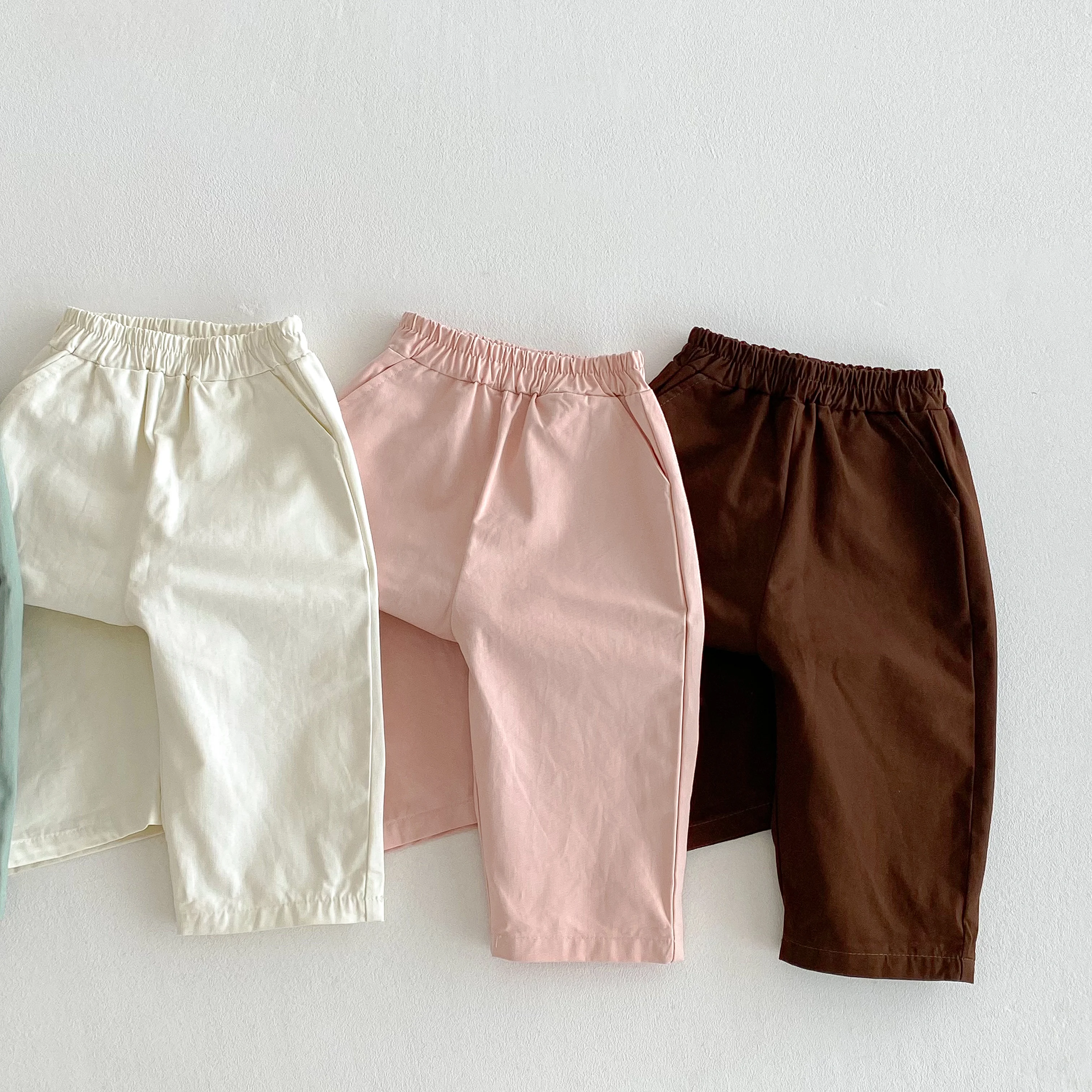 Children's Pants Baby Boys Pants Spring Summer Toddler Girls Legging Pocket Boy's Trousers Elastic Waist Casual Pants 0-6 Yrs