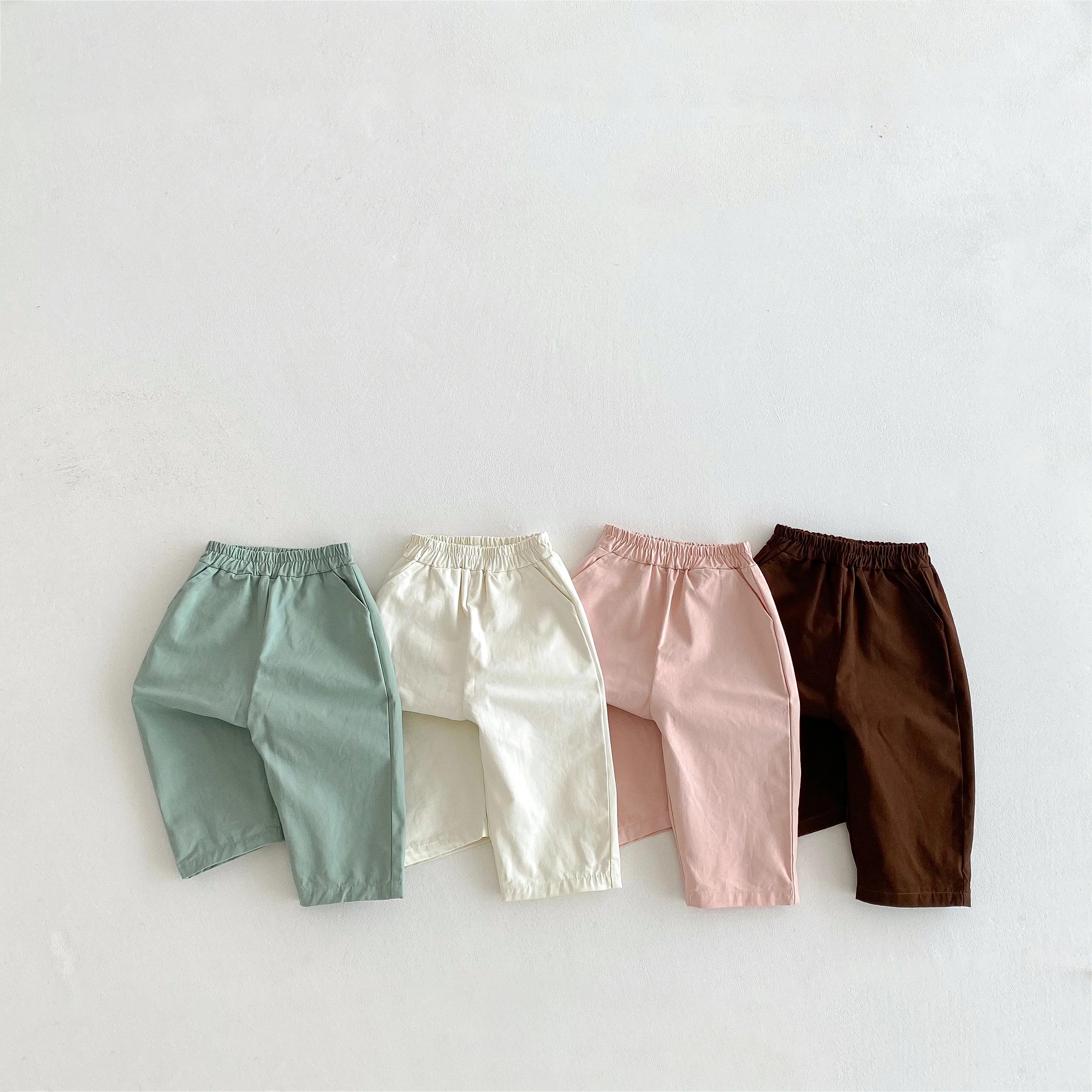 Children's Pants Baby Boys Pants Spring Summer Toddler Girls Legging Pocket Boy's Trousers Elastic Waist Casual Pants 0-6 Yrs