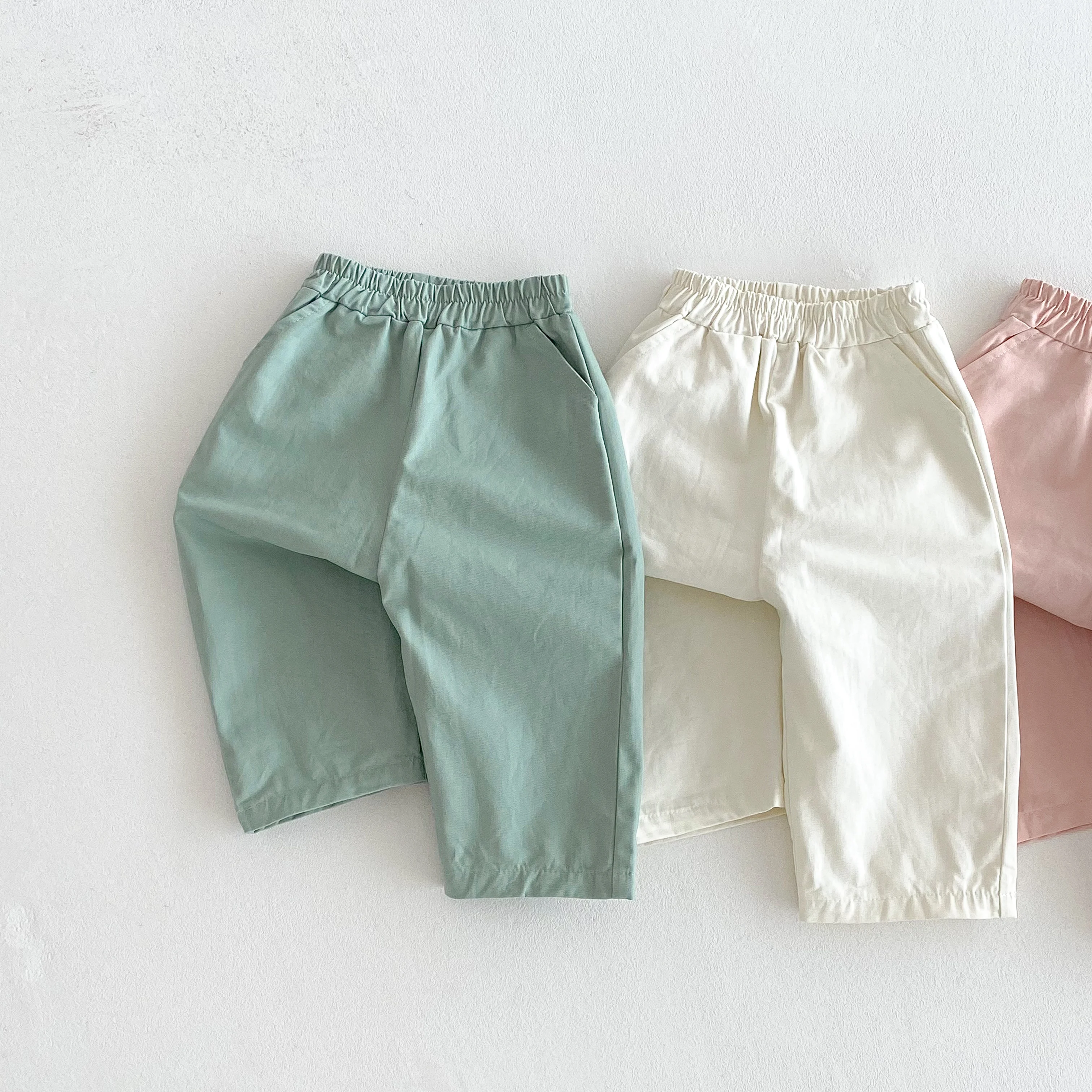 Children's Pants Baby Boys Pants Spring Summer Toddler Girls Legging Pocket Boy's Trousers Elastic Waist Casual Pants 0-6 Yrs