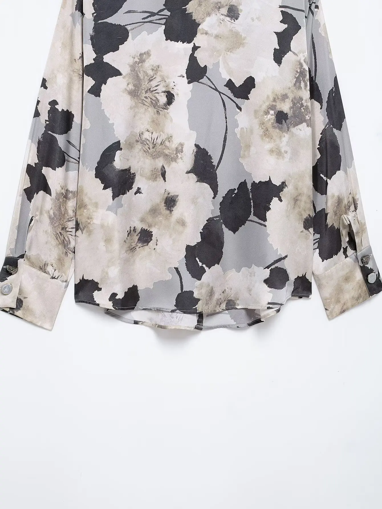 Vintage Women Fashion Skirts Suits Lapel Long Sleeve Print Shirt Top+High Waist 2025 Spring Texture Woman Midi Skirt Set