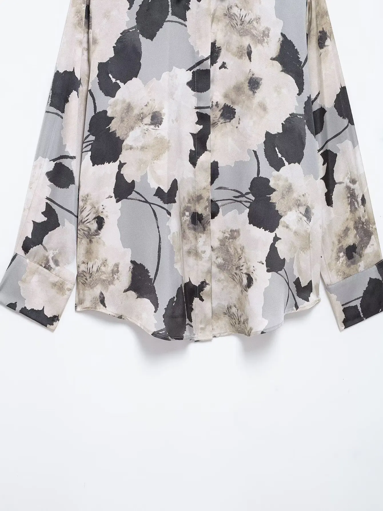 Vintage Women Fashion Skirts Suits Lapel Long Sleeve Print Shirt Top+High Waist 2025 Spring Texture Woman Midi Skirt Set