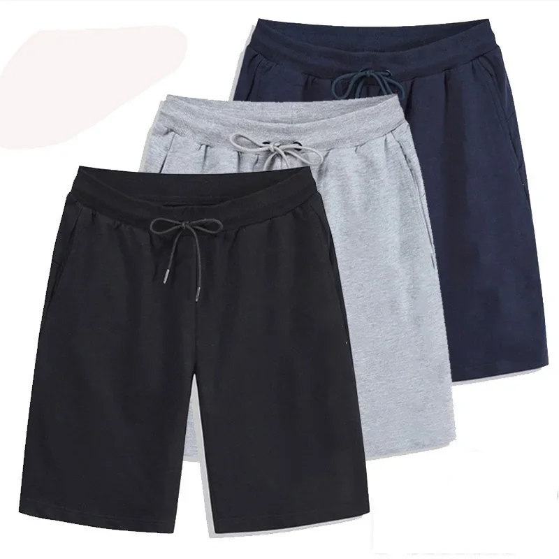 2025 Summer Men's Set of 5 - Elastic Drawstring Loose Jogger Shorts for Fitness - Breathable & Casual Solid Color Sports Pants