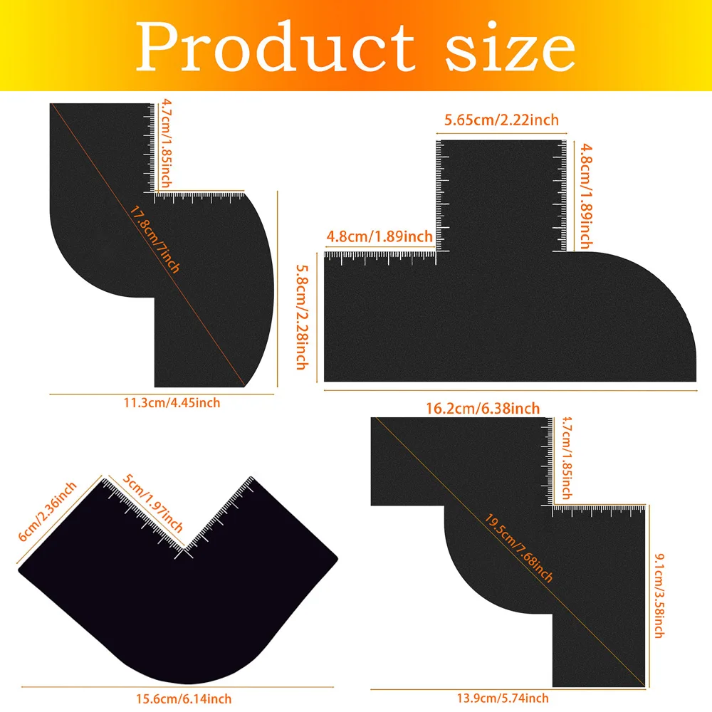 Sturdy Barber Card Hairlines Beard Shaping Tool with Precise Measurement Scales Grooming Accessory for Stylists