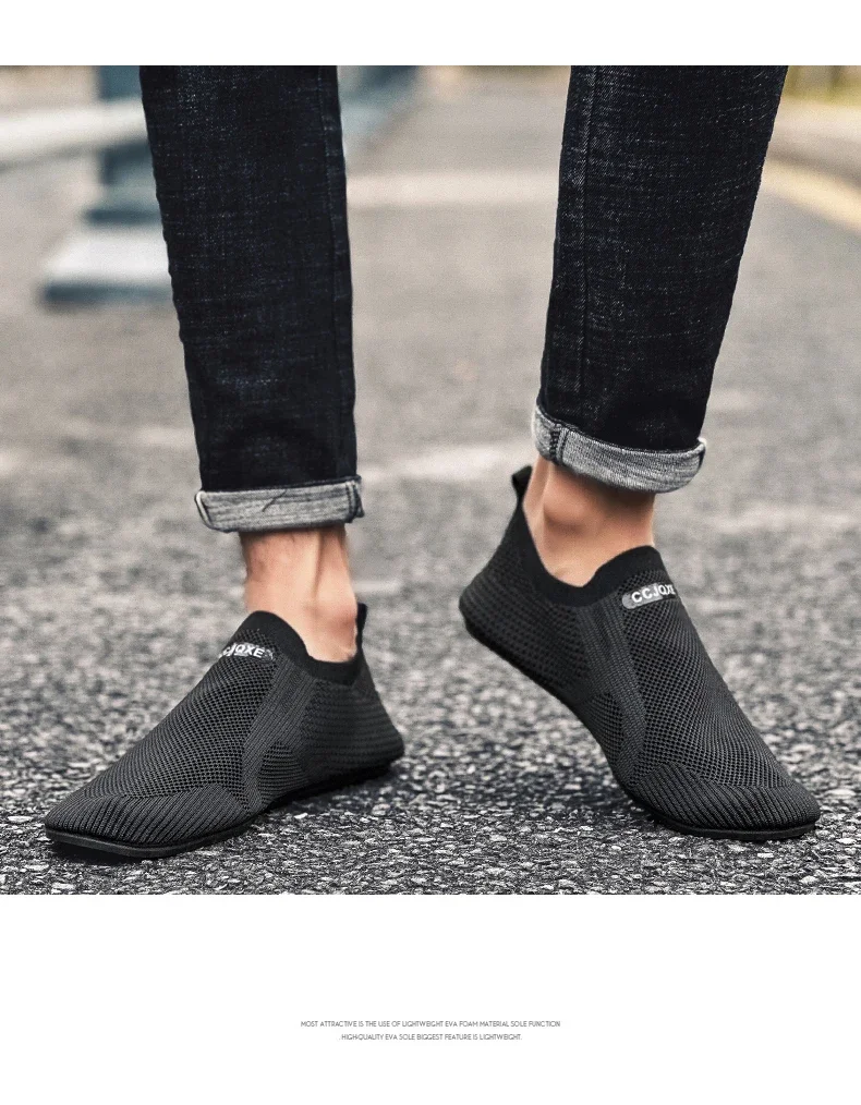 YRZL Air Mesh Loafers Breathable Non Slip Casual Shoes Lightweight Comfortable Grey Black Fashion Driving Office Shoes for Men