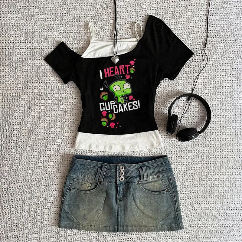 Top Y2k Clothes Women Tops Cute Tops With Suspenders Women's Cropped Trashy Y2k 2000s Crop Top Woman Female Clothing Harajuku