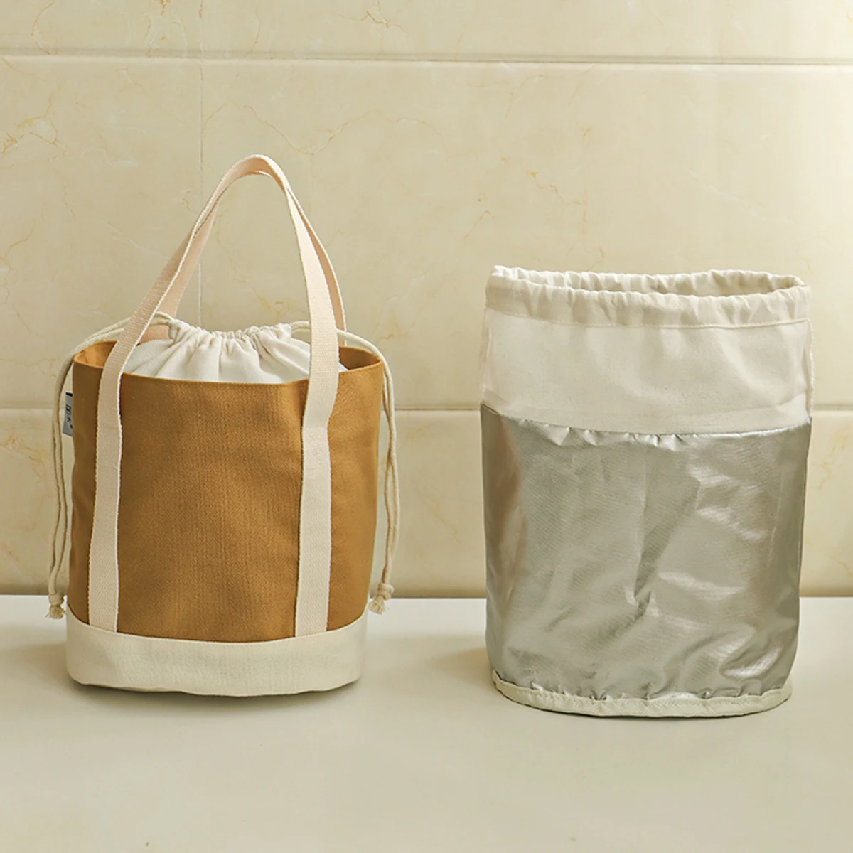 Japanese-style Thickened Wear-Resistant Canvas Lunch Bag, Portable Lunch Bag, Portable Lunch Bag for Students and Office Workers