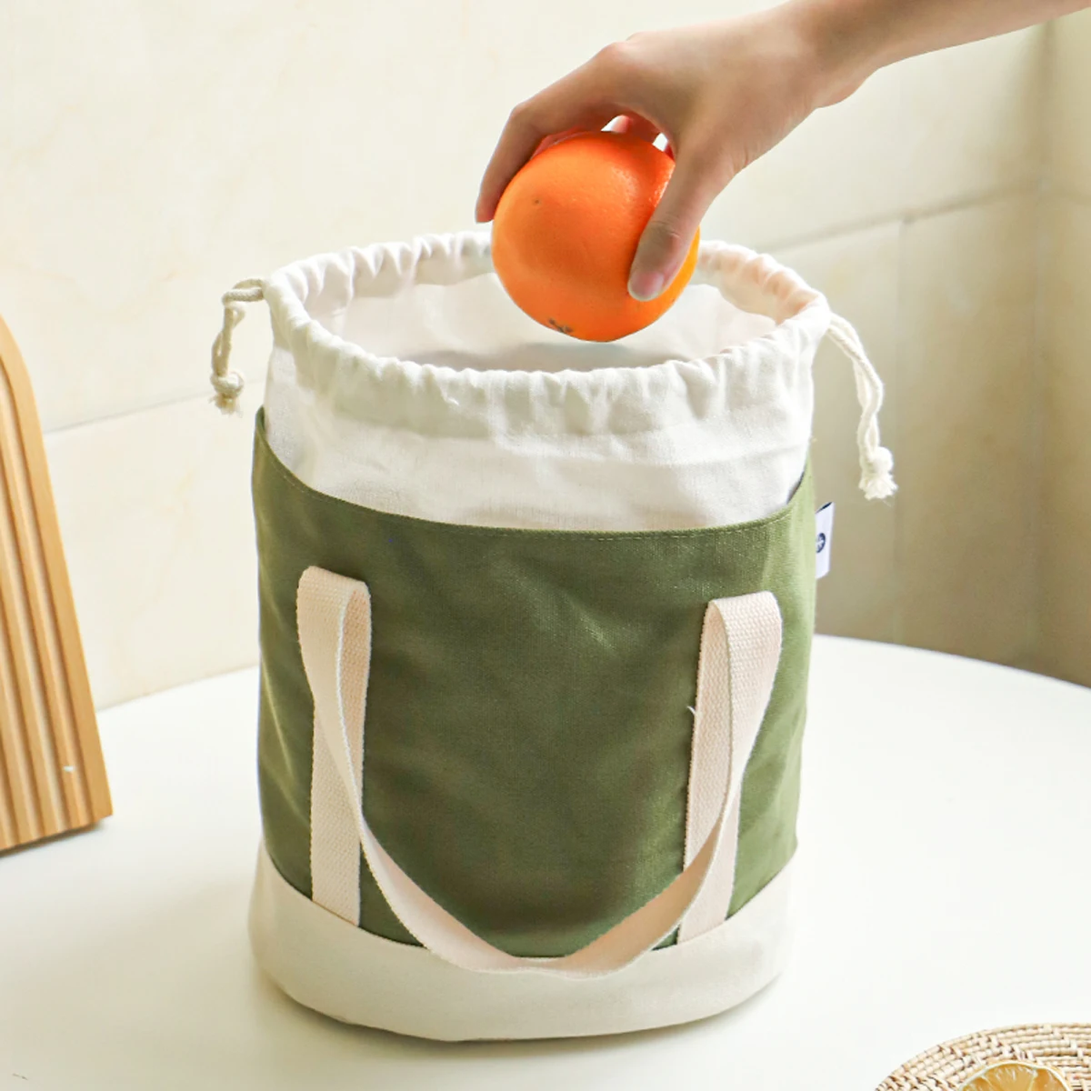 Japanese-style Thickened Wear-Resistant Canvas Lunch Bag, Portable Lunch Bag, Portable Lunch Bag for Students and Office Workers
