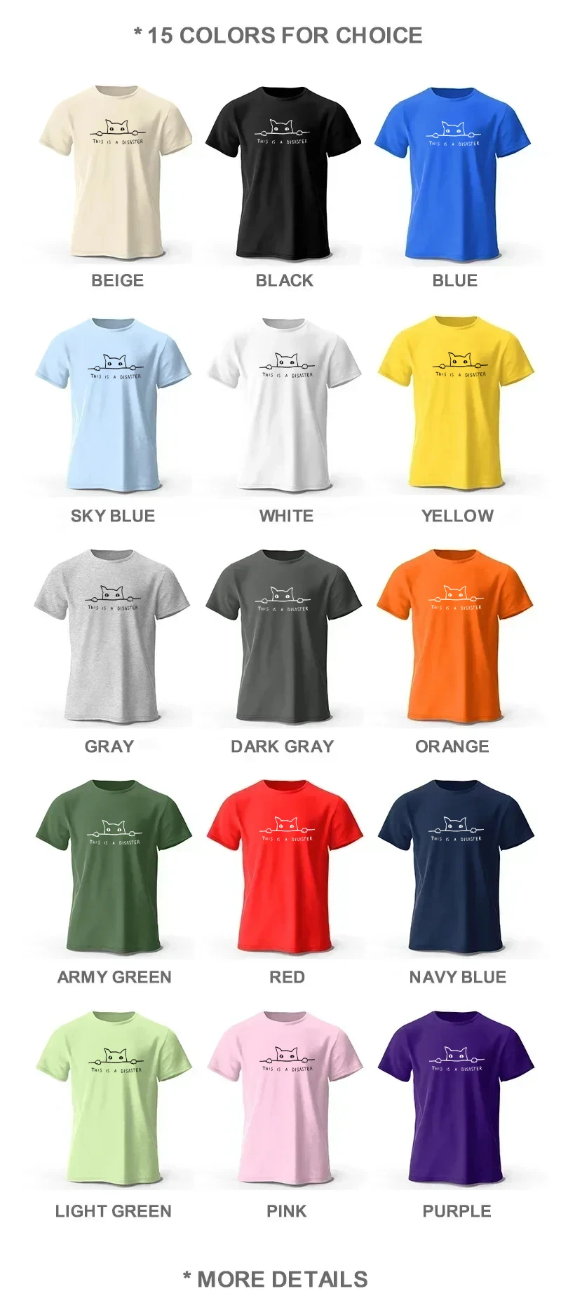 Minimalist Line Art Cat Print 100% Cotton T-Shirt, Soft & Breathable Round Neck Short Sleeve Tee, Unisex Simple & Stylish