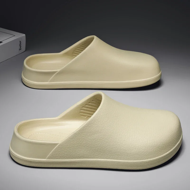 Mens Kitchen Chef Shoes Waterproof Garden Clogs Closed Toe Half Shoes Rubber Slippers Restaurant Hotel Working Summer Beach