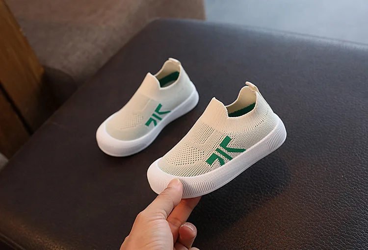 Size 20-31 Children Shoes Spring Autumn Kids Sneakers Soft Breathable Mesh Boys Slip-on Shoes Patchwork Color Girls Shoes