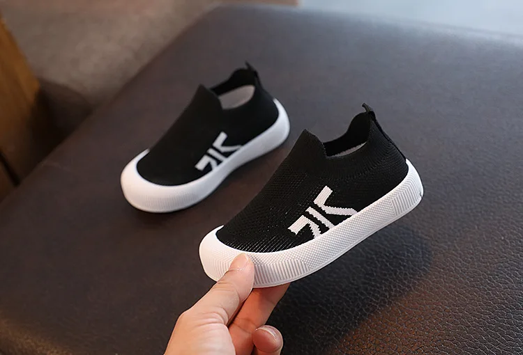 Size 20-31 Children Shoes Spring Autumn Kids Sneakers Soft Breathable Mesh Boys Slip-on Shoes Patchwork Color Girls Shoes