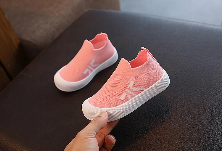 Size 20-31 Children Shoes Spring Autumn Kids Sneakers Soft Breathable Mesh Boys Slip-on Shoes Patchwork Color Girls Shoes