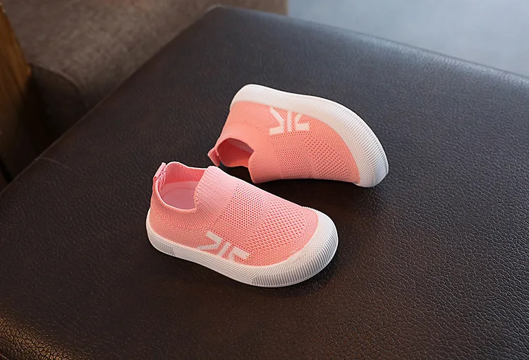 Size 20-31 Children Shoes Spring Autumn Kids Sneakers Soft Breathable Mesh Boys Slip-on Shoes Patchwork Color Girls Shoes