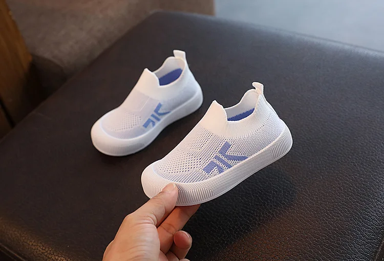 Size 20-31 Children Shoes Spring Autumn Kids Sneakers Soft Breathable Mesh Boys Slip-on Shoes Patchwork Color Girls Shoes
