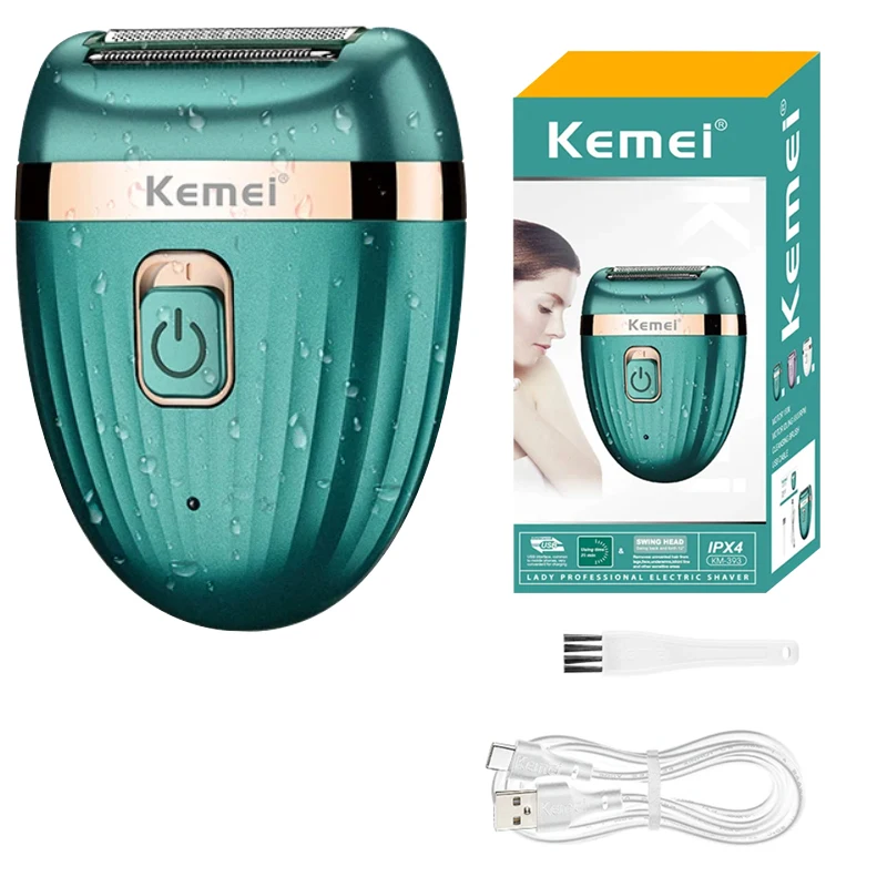 Kemei Women Epilator Electric Hair Removal Facial Body Lady Bikini Legs Arms Armpit Hair Remover Underarms Rechargeable