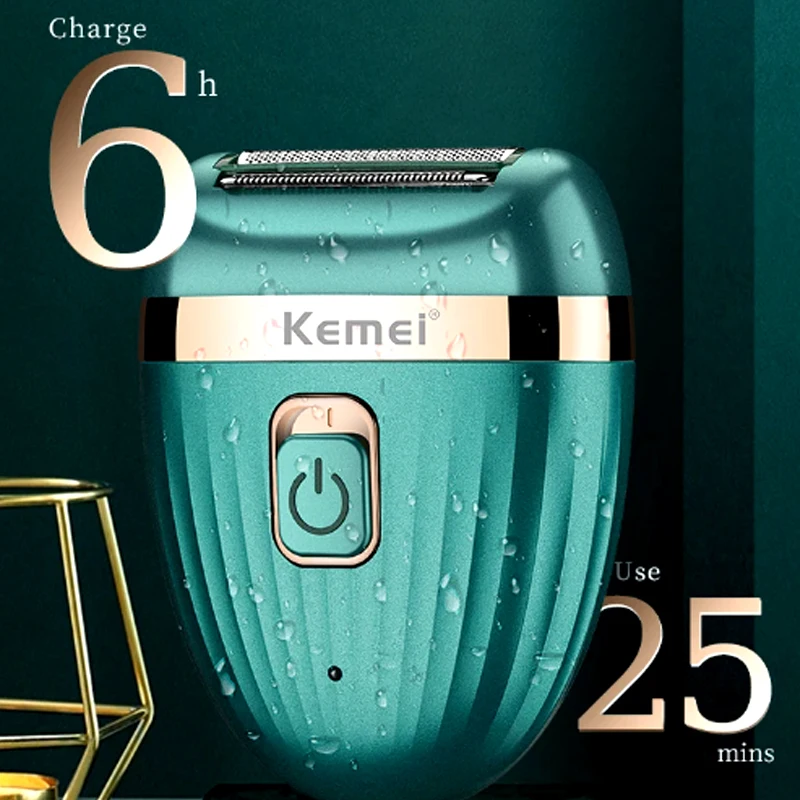 Kemei Women Epilator Electric Hair Removal Facial Body Lady Bikini Legs Arms Armpit Hair Remover Underarms Rechargeable