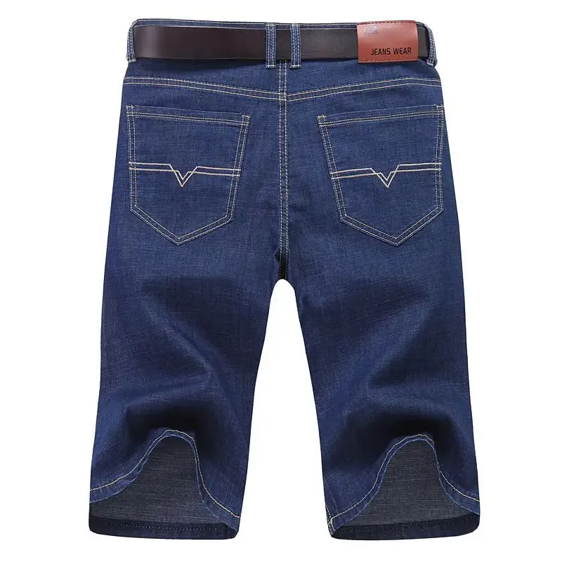 Summer Men's Denim Shorts Thin, Breathable, Loose, Business Pentagram Pants Fashionable and Comfortable Straight Shorts Blue