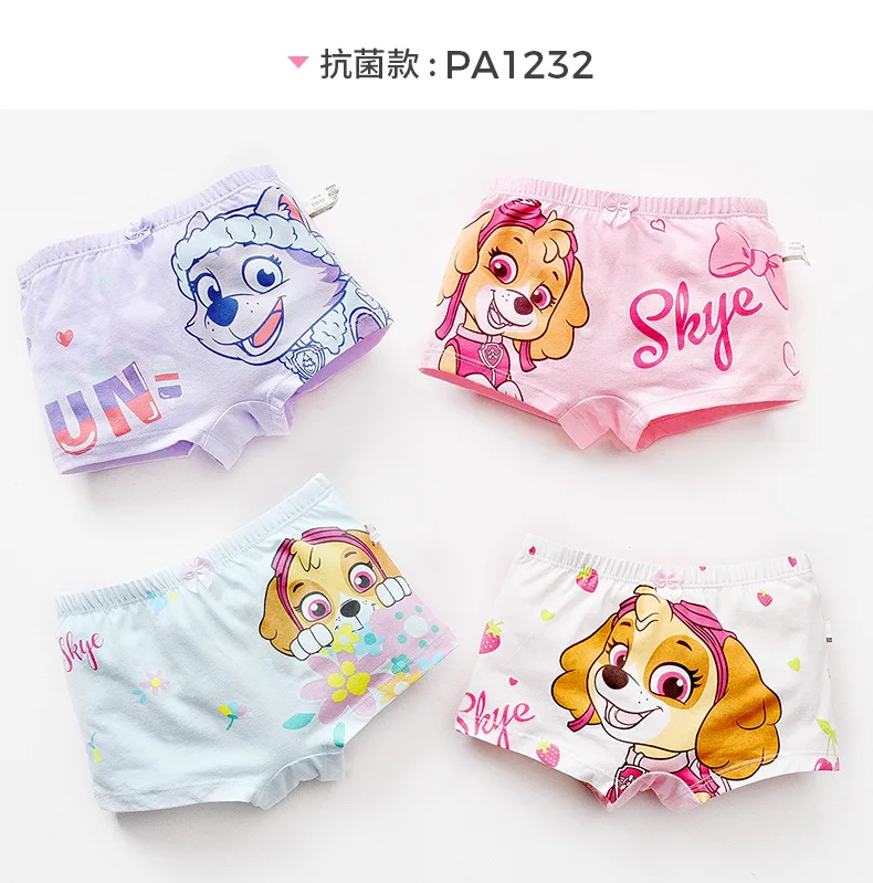 4pcs/set Genuine Paw Patrol Original Girls Undepants Skye Everest Cotton Underwear 2-4-6-8-year-old Kids Children Birthday Gift