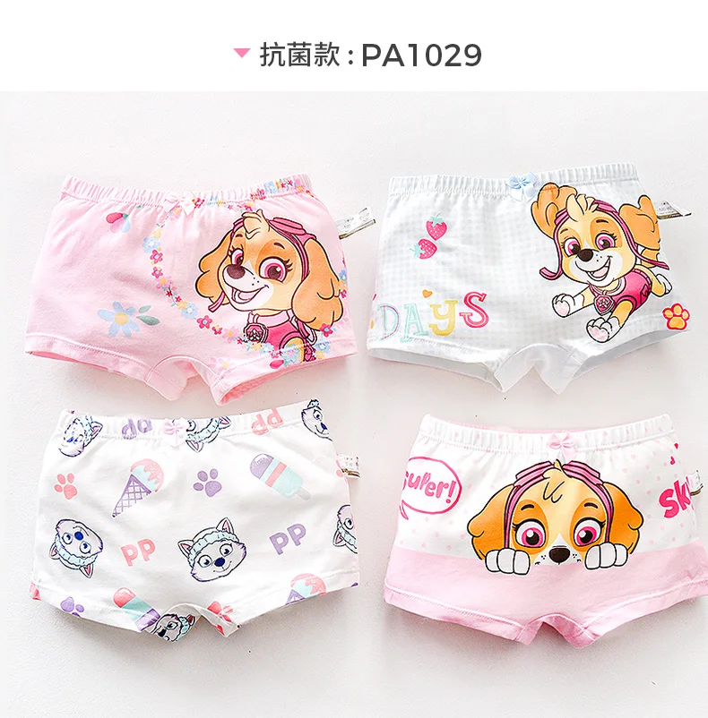 4pcs/set Genuine Paw Patrol Original Girls Undepants Skye Everest Cotton Underwear 2-4-6-8-year-old Kids Children Birthday Gift