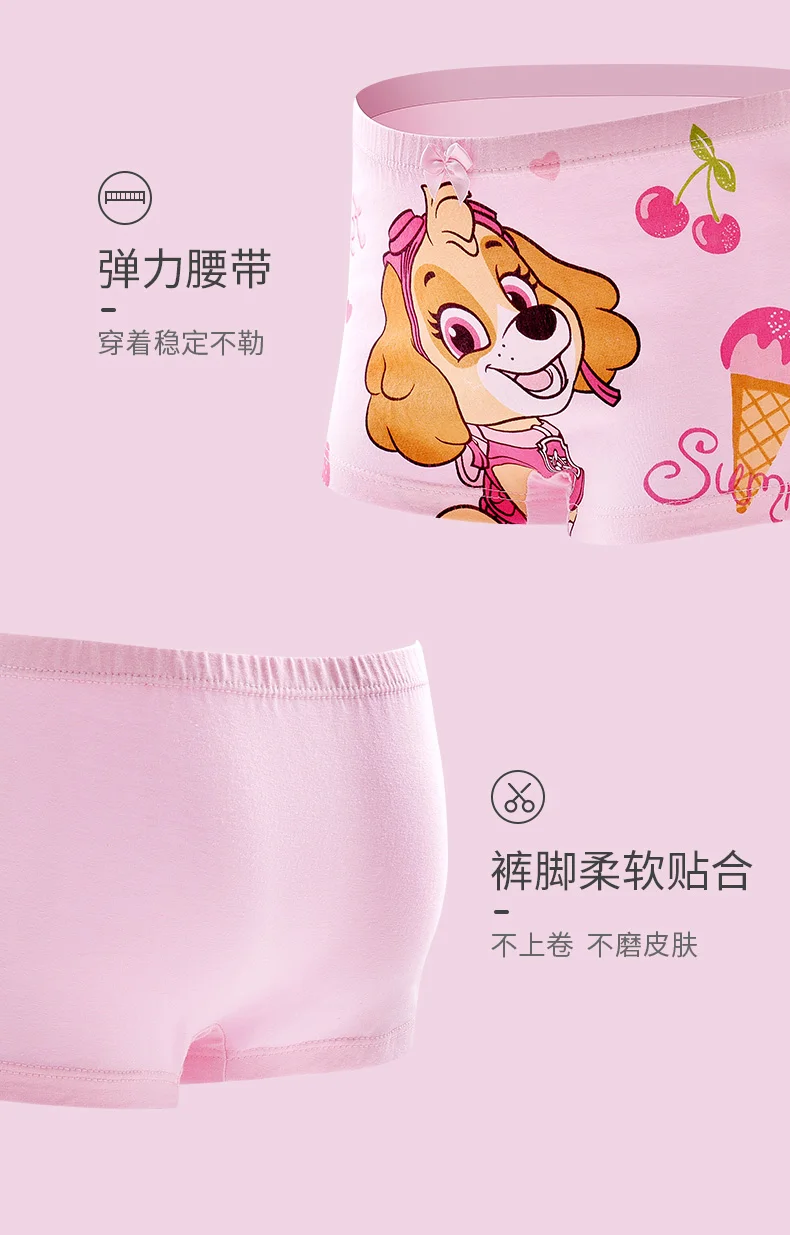 4pcs/set Genuine Paw Patrol Original Girls Undepants Skye Everest Cotton Underwear 2-4-6-8-year-old Kids Children Birthday Gift