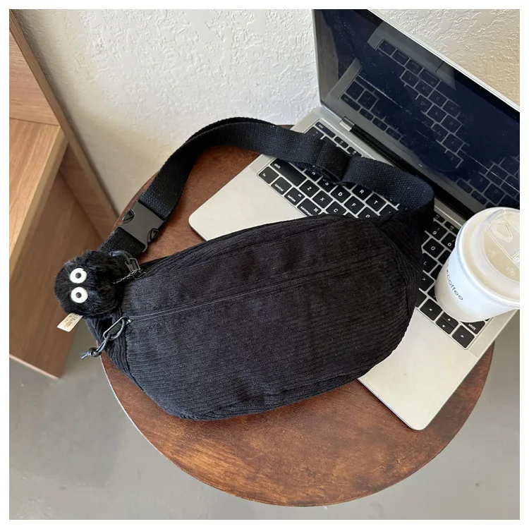 Women Waist Bag Corduroy Student Shoulder Handbag Crossbody Chest Breast Bag Fanny Pack Fashion Phone Female Bum Belt Purse 2025