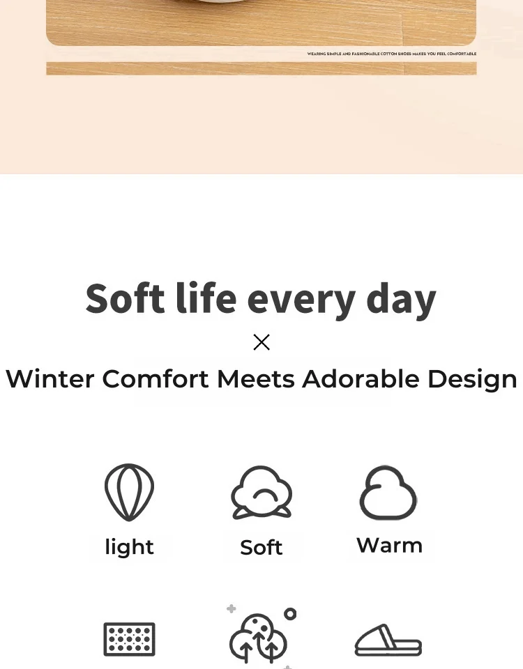 Winter Cotton Plush Sheep Slippers for Women and Men
