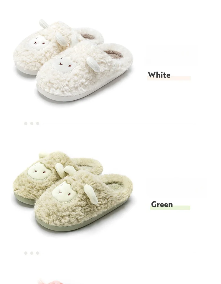 Winter Cotton Plush Sheep Slippers for Women and Men
