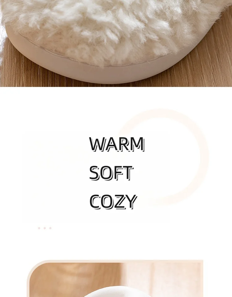 Winter Cotton Plush Sheep Slippers for Women and Men