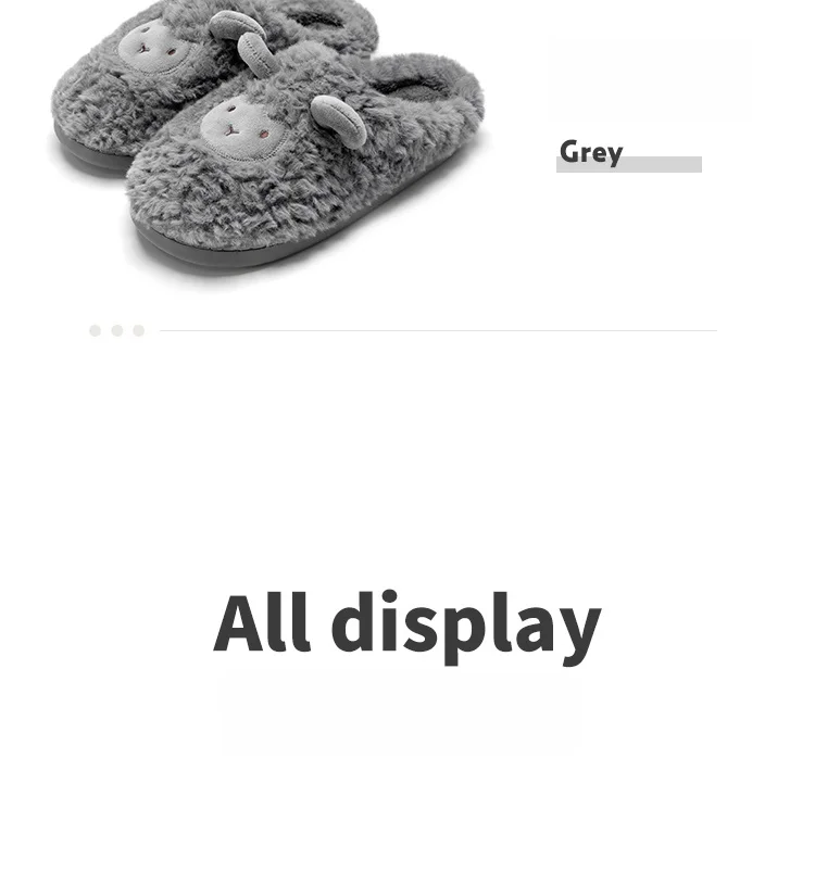 Winter Cotton Plush Sheep Slippers for Women and Men