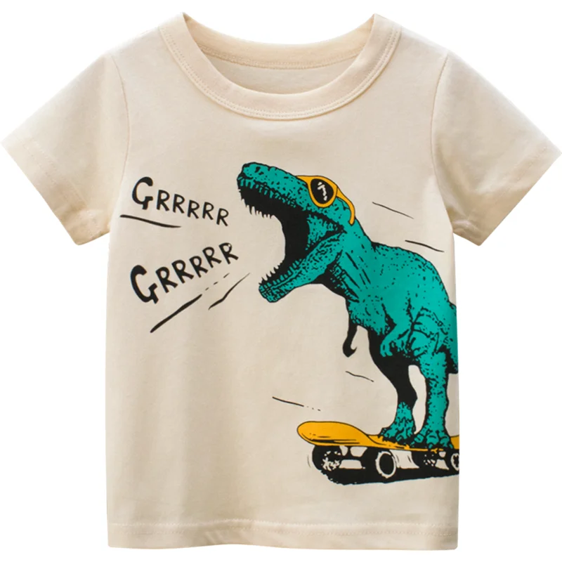 Jumping Meters Baby Summer T Shirts Cartoon Cars Hot Selling Short Sleeve Cartoon Toddler Tees Tops Boys Girls Clothing