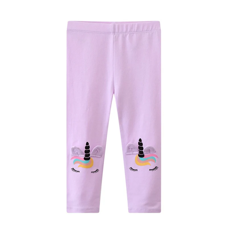 Jumping Meters 2-7T New Girls Leggings Pants Unicorns Embroidery Striped Children's Clothing Skinny Baby Pencil Pants Baby