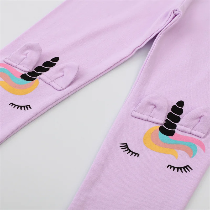 Jumping Meters 2-7T New Girls Leggings Pants Unicorns Embroidery Striped Children's Clothing Skinny Baby Pencil Pants Baby