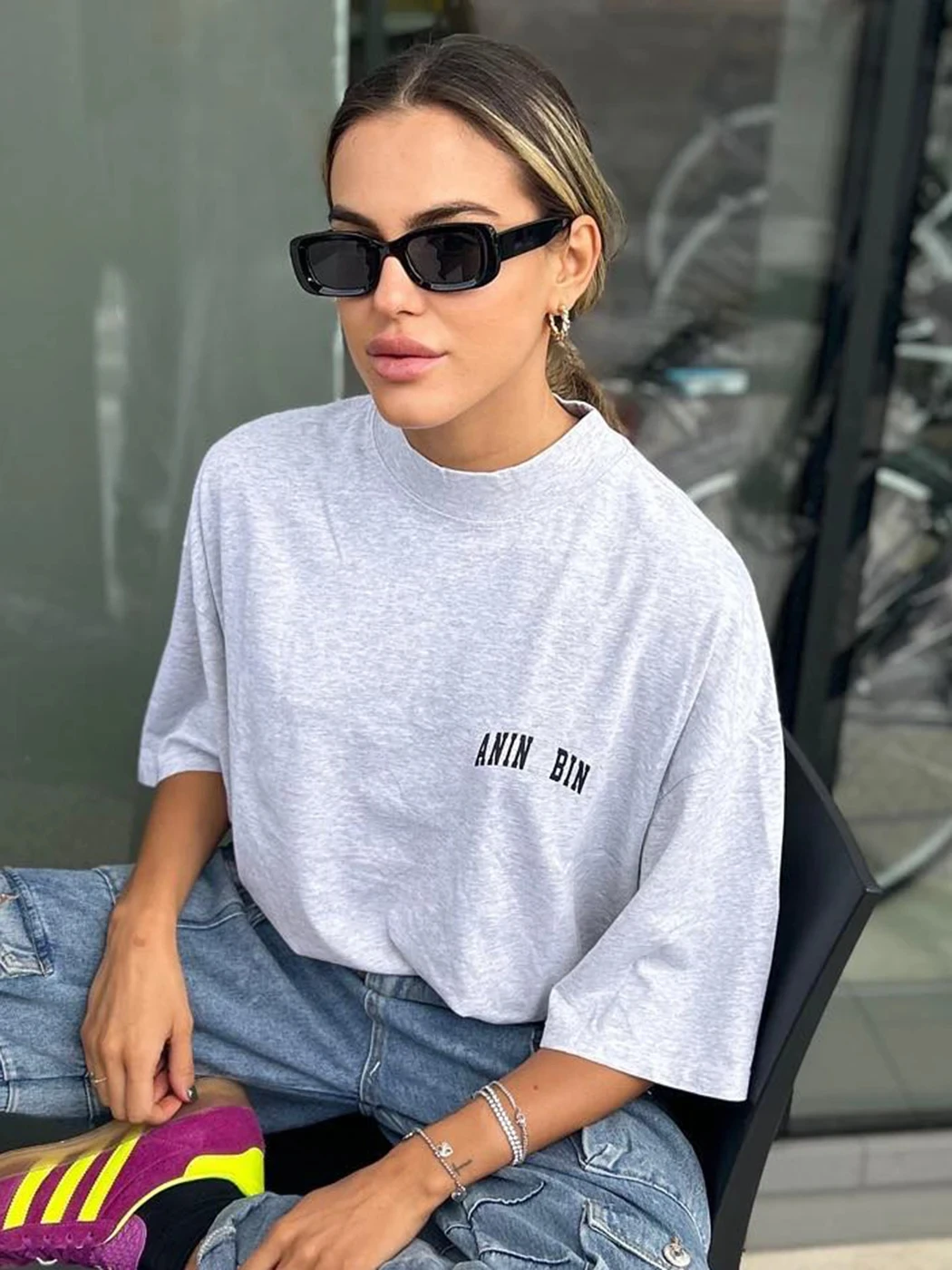 Graphic Aesthetic T-Shirts for Women Summer Clothes 2024 Cotton Half Sleeve Loose Tees Tops Oversized Female Fashion T-Shirt