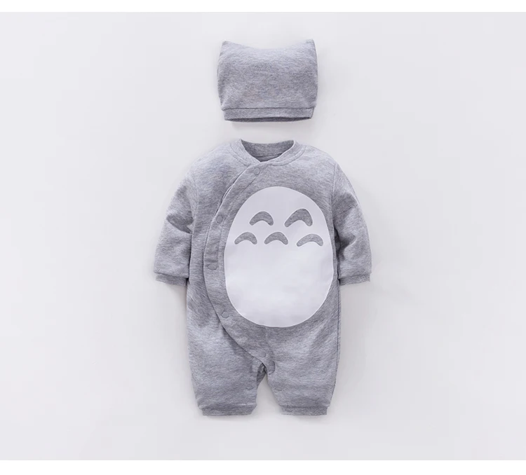 Newborn Clothes Cute Casual Pajamas Cotton Comfortable And Soft Spring And Autumn Long Sleeved 0-12 Baby Jumpsuit+Hat