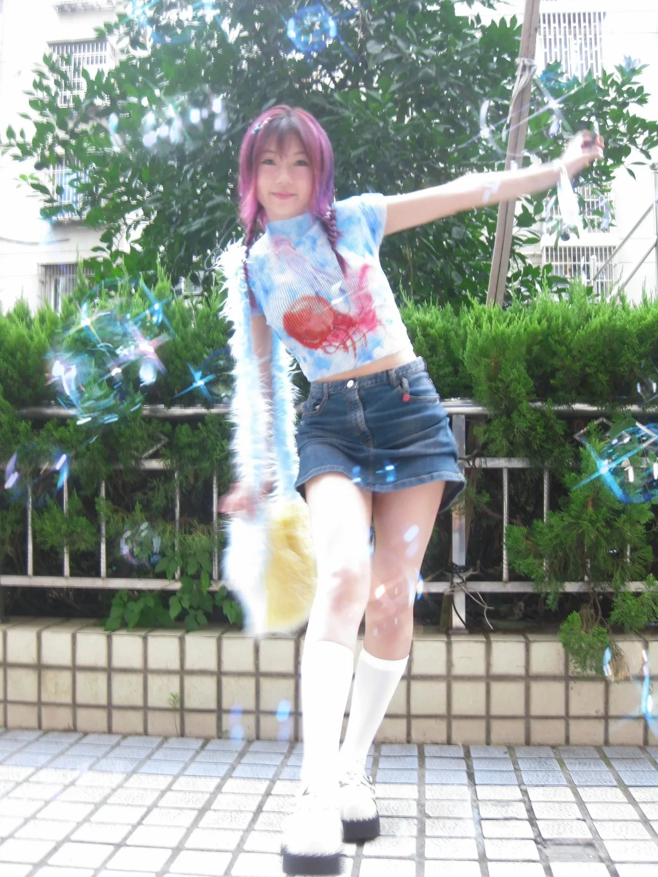 Karrram Japanese Y2k Crop Top 2000s Aesthetics Graphic T Shirts Vintage Harajuku Short Sleeve T-shirt Grunge Tie-dye Slim Tops