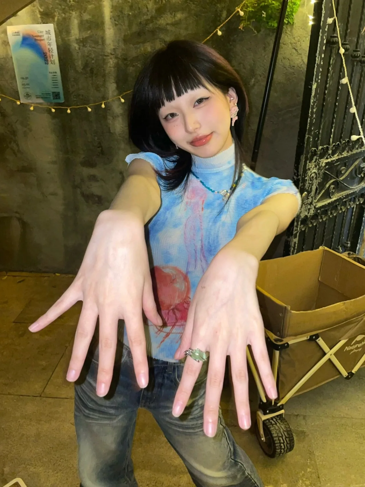 Karrram Japanese Y2k Crop Top 2000s Aesthetics Graphic T Shirts Vintage Harajuku Short Sleeve T-shirt Grunge Tie-dye Slim Tops