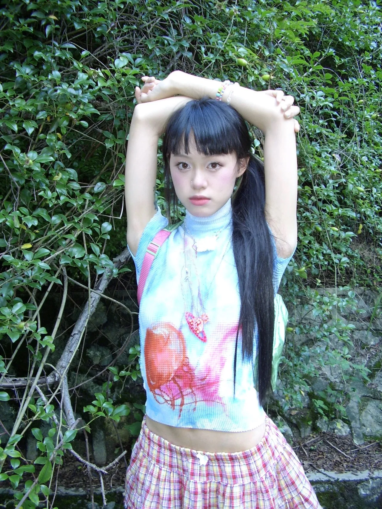 Karrram Japanese Y2k Crop Top 2000s Aesthetics Graphic T Shirts Vintage Harajuku Short Sleeve T-shirt Grunge Tie-dye Slim Tops